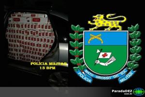 PM de Paranaíba prende três pessoas e apreende três veículos com contrabando de cigarro