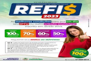 Regularização do REFIS 2023 será até 28 de julho