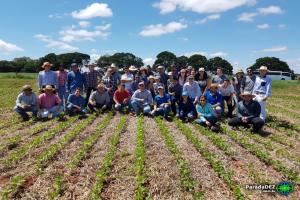 Estudantes do curso de agronomia da Unesp visitaram o campo experimental da soja