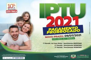 Prefeitura de Paranaíba prorroga por 90 dias vencimento do IPTU 2021