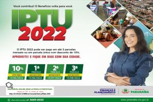 Finanças lança IPTU 2022 com 10% de desconto em cota única