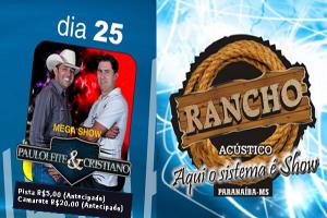 Show com Paulo Leite e Cristiano nesse final de semana no Rancho Acústico